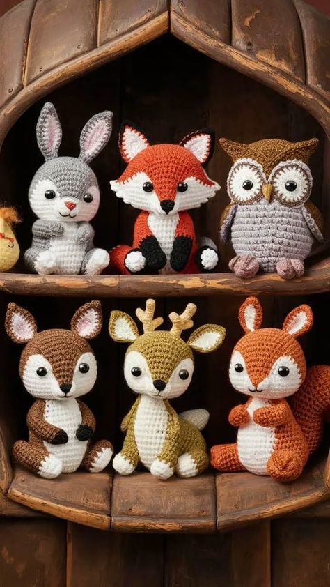 7 Tiny Crochet Animals You Can Make in Under an Hour - Fabricerie Woodland Craft Ideas, Forest Animal Crochet Patterns, Crochet Patterns For Stuffed Animals, Woodland Animal Crochet Patterns, Crochet Critters Free Patterns, Woodland Crochet Patterns, Crochet Woodland Animals Free Pattern, Woodland Creatures Crochet, Woodland Amigurumi