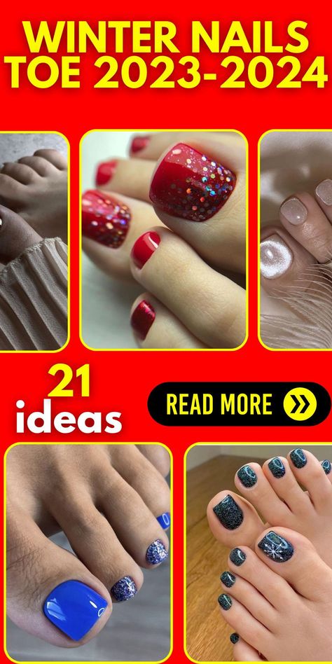 Elevate your style this winter with the charm of winter nails toe 2023-2024. Explore a spectrum of colors for pedicures and find the perfect matching ideas for the season. Whether you're into pretty, simple, or gel designs for pedicures, your toes will be ready to embrace the holiday season with trendy designs and colors that capture the essence of Christmas. January Pedicure Colors Toenails, Short Gel Nails For Christmas, Winter Pedicures Ideas, Pedicure Ideas Christmas Toenails, Winter Toenails 2023 Trends, Winter Pedicure Colors Toenails 2023, Winter Toe Nails Colors, Pedicure Designs Winter, Pedicure Designs Toenails Simple