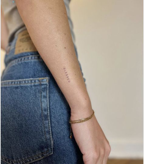 Script Tattoo Placement, Word Tattoo Placements, Small Words Tattoo, Tattoo Placement Arm, Tattoo Words, Be Brave Tattoo, Tiny Tats, One Word Tattoos, Tattoos Infinity