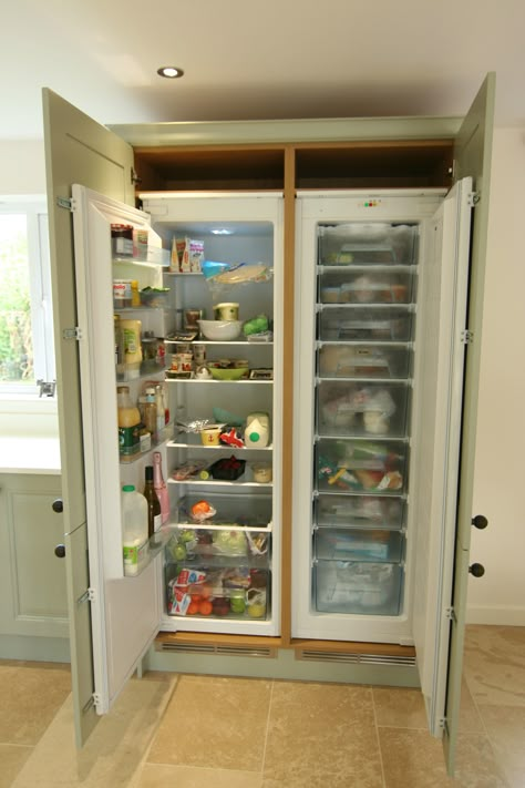 Tall Integrated Fridge & Freezer Full Height Integrated Fridge, Integrated Fridge And Freezer, Integrated Double Fridge Freezer, Integrated American Fridge Freezer, Separate Fridge And Freezer In Kitchen, Stand Up Freezer, Cupboard Fridge, Integrated Kitchen Appliances, Integrated Refrigerator