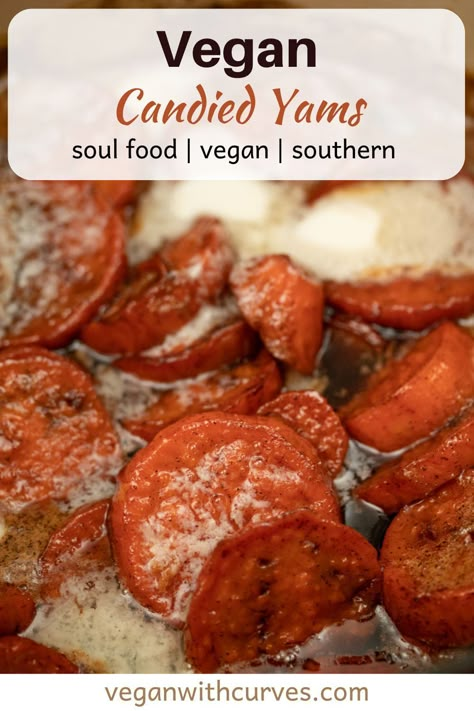 Vegan Thanksgiving Sweet Potato Recipes, Vegan Yams Thanksgiving, Vegan Yam Recipes, Vegan Candied Yams, Vegan Thanksgiving Dinner Recipes, Vegan Sunday Dinner Ideas, Plant Based Sweet Potato Recipes, Black Vegan Soul Food, Vegan Southern Food