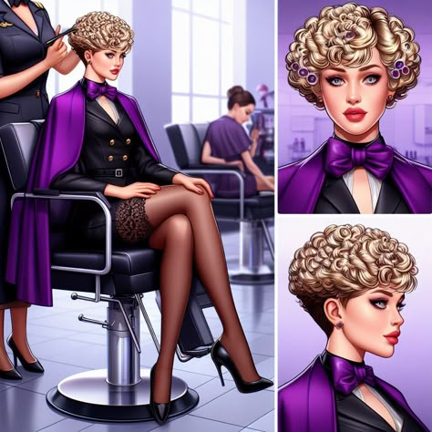 Tight Curl Perm, Short Perm, Stepford Wives, New Perm, Violet Chachki, Getting A Perm, Stepford Wife, Female Transformation, Tight Curls