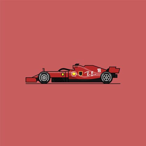 F1 Illustration, Ferrari Poster, F1 Art, Door Decs, Formula 1 Car, Ferrari F1, F1 Racing, Simple Illustration, Car Cartoon