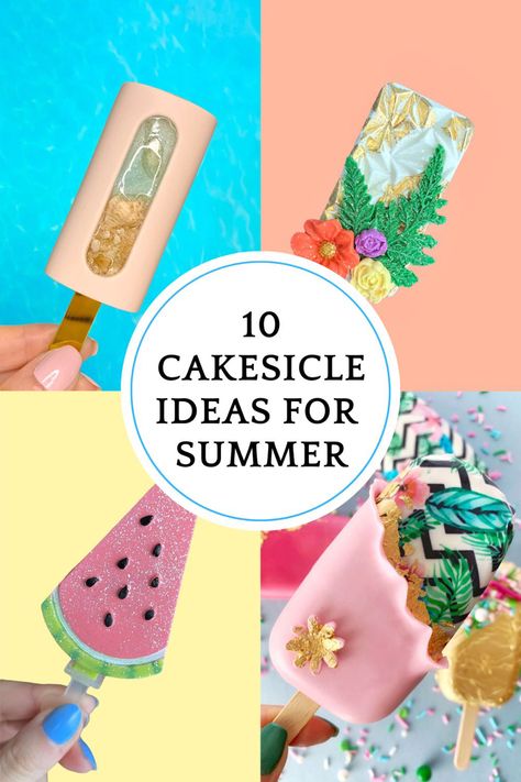 Summer is all about vibrant colours! Let’s dive into 10 beautiful Cakesicle ideas you can make this summer to level up your events! Sugar Sheets, Silicone Mermaid Tails, Chocolate Transfer Sheets, Round Moulding, Edible Paint, Blue Food Coloring, Cake Mixture, Edible Gold, Blue Food