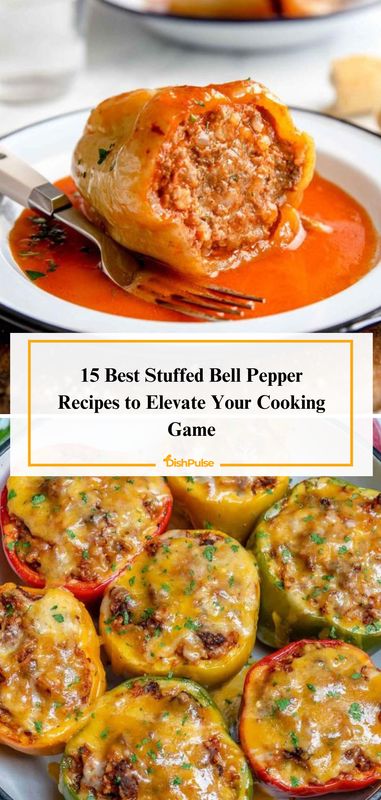 Elevate your cooking game with the 15 Best Stuffed Bell Pepper Recipes! 🌶️🍴       #StuffedPeppers #CookingAdventure #ComfortFood #HomeCooking #DishPulse 𝗟𝗼𝘃𝗲 𝘁𝗵𝗶𝘀? 𝗚𝗶𝘃𝗲 𝗶𝘁 𝗮 𝗵𝗲𝗮𝗿𝘁! Best Stuffed Peppers Recipe Healthy, Sauce For Stuffed Peppers, Stuffed Bell Peppers No Cheese, Yellow Bell Pepper Recipes, Best Stuffed Peppers, Bell Peppers Stuffed, Stuffed Bell Pepper Recipes, Pepper Recipes, Green Bell Pepper Recipes