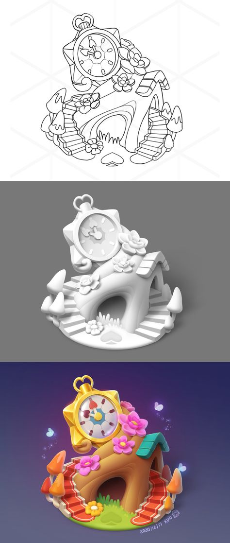 isometric building game art on Behance Isometric Building, Game Art Environment, Cartoon Building, Props Concept, 2d Game Art, Casual Art, Isometric Art, Isometric Design, Game Props