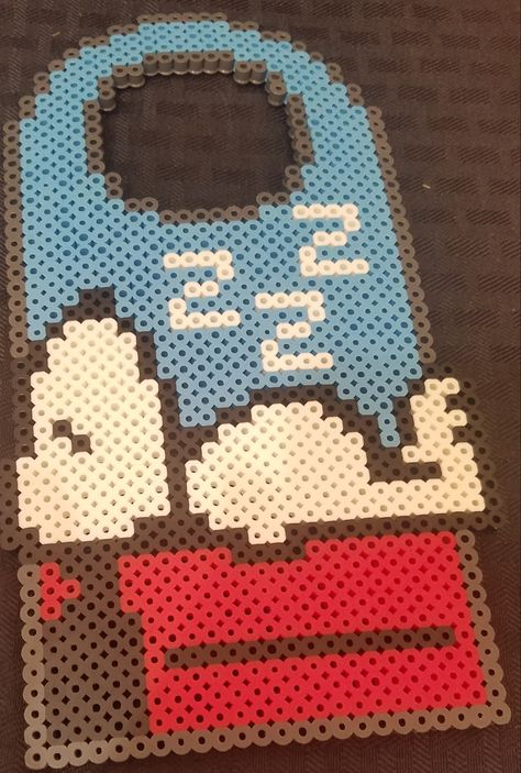 Perler Bead Door Hanger, Bead Door, Pixel Beads, Fuse Bead Patterns, Beads Designs, Melty Beads, Bedroom Signs, Bead Ideas, Pixel Art Pattern