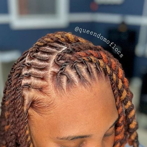 14K likes, 68 comments - Ashliegh Rodriguez (@queendom.of.locs) on Instagram: "Bobbin #texas #orlandolocs #locs #locstyles #locd #tampalocs #dreads #dreadlocks #dreadhead #d..." Fishtail Braids On Locs, Two Strand On Locs, New Loc Hairstyles, Dread Loc Hair Styles, Start Loc Styles, Locs Hairstyles For School, Fall Loc Colors, Women’s Loc Styles, Loc Styles Half Up Half Down