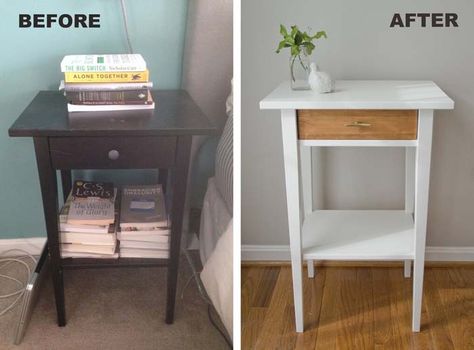 55 Best DIY IKEA Hacks That Are Both Beautiful and Practical | Decor Home Ideas Ikea Trysil, Diy Bedside Table, Diy Kitchen Cupboards, Diy Bedside, Bedside Table Ikea, Nightstand Makeover, Hacks Ikea, Table Ikea, Ikea Table