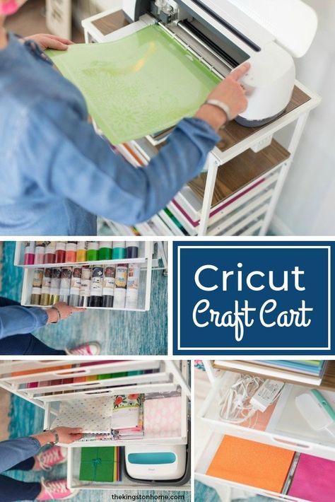 Cricut Craft Cart from Origami - #cricut #hsn #organization #storage #crafts #cricut Cricut Craft Cart, Gift Wrap Station, Cricut Storage, Gift Wrapping Station, Circuit Crafts, Wrapping Station, Craft Cart, T Craft, Cricut Supplies