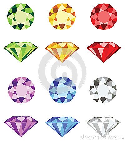 Gemstones - diamond cut vector Diamond Illustration, File Illustration, Jewel Drawing, Gem Drawing, Crystal Drawing, Colorful Gemstones, Diamond Drawing, Jewellery Design Sketches, Gemstone Art