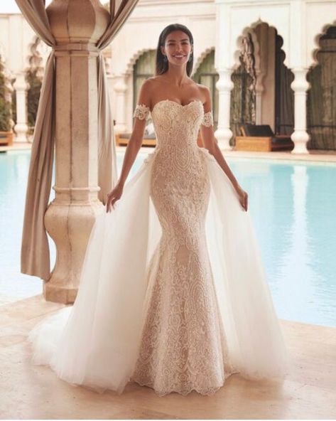 off shoulder wedding dress Demetrios Wedding Dress, Demetrios Bridal, Off Shoulder Wedding Dress, Stylish Wedding Dresses, Dream Wedding Ideas Dresses, Tulle Wedding, Wedding Dresses Romantic, Park Avenue, Tulle Wedding Dress