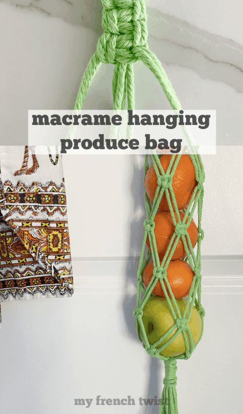 #macramehangingproducebag Macrame Hanging Bag Diy, Macrame Vegetable Hanger Pattern, Macrame Onion Holder Pattern, Macrame Fruit Hanger Pattern, Onion Net Bag Diy, Macrame Potato Bag Diy, Macrame Onion Net, Things To Macrame, Onion Macrame