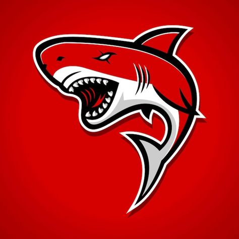 Angry shark mascot gaming logo design Pr... | Premium Vector #Freepik #vector #background #logo #label #water Sharks Logo, Shark Mascot, Gaming Logo Design, Deer Poster, Fish Template, Modern Quotes, Denki Kaminari, Shark Logo, Biker Clubs