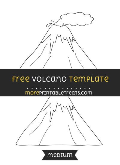 Free Volcano Template - Medium Cloth Books, Powerpoint Free, Hawaii Volcanoes National Park, Hawaii Volcano, Dinosaur Crafts, 4 Elements, Volcano National Park, Dinosaur Theme, Black And White Lines