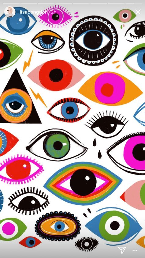 Hojos❤❤❤❤❤❤❤ Evil Eye Wallpaper, Eye Wallpaper, Eye Illustration, Eyes Wallpaper, Hippie Art, Eye Art, An Eye, Art Abstrait, Wall Collage