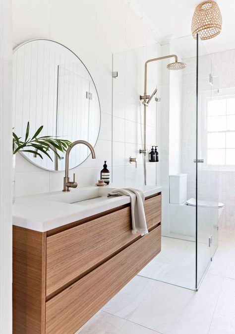 Manly Apartment, Bathroom Inspiration Modern, Small Bathroom Makeover, Bathroom Design Inspiration, Bathroom Design Decor, Bathroom Inspiration Decor, Laundry In Bathroom, Bathroom Style, House Bathroom