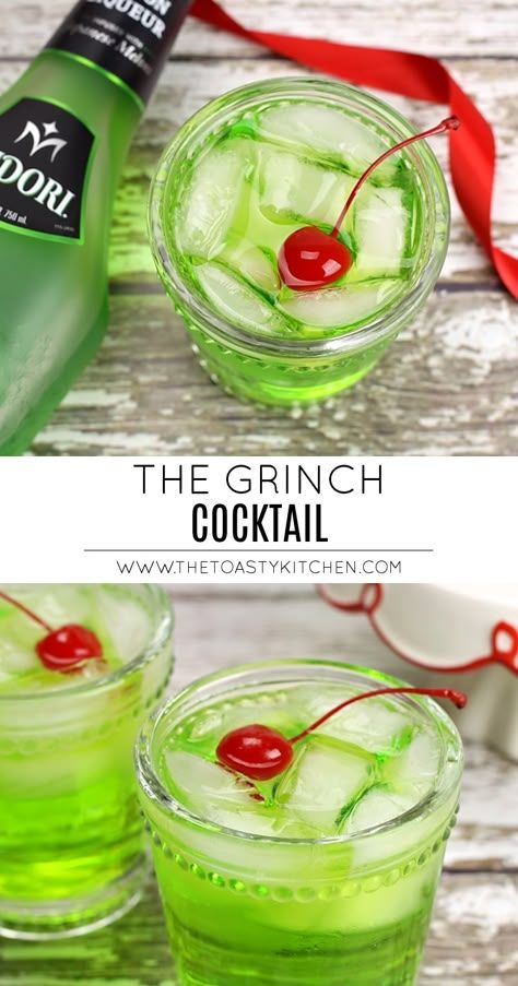 The Grinch Cocktail, Grinch Cocktail, Cherry Vodka Sour, Grinch Drink, Vodka Sour, Spiced Cocktail, Fruity Alcohol Drinks, Christmas Drinks Alcohol Recipes, Alfredo Sauce Recipe Easy