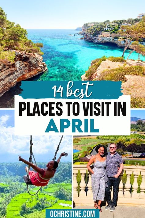 In many northen destinations the weather finally begins to warm up so if you are wondering about the best places to visit in April, use this list to guide your next vacation! From tropical beaches, cultural cities, and scenic outdoor landscapes, here are my recommendations for the best places to visit in April. best place to visit in april in usa | Best Countries to Visit during April | places to visit in april europe | april destinations travel | April vacation destinations Places In America To Visit, April Vacation Destinations, Cool Places To Visit In The Us, Best Places To Travel In The World, Best Places To Visit In June, Best Places To Travel In March, Best Places To Travel Each Month, April Travel Destinations, Best Places To Travel In April