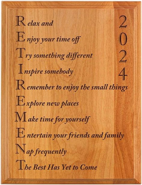 Amazon.com: ThisWear Retirement Gifts Women Men Retirement 2024 Retired Poem Retirement Gift Ideas Coworker 7x9 Oak Wood Engraved Plaque Wood : Home & Kitchen Retirement Painting Ideas, Retirement Speech For Dad, Retirement Speech For Coworker, Retirement Ideas For Coworker, Retirement Survival Kit, Retirement Poems, Retirement Speech, Gifts For Boss Male, Retirement Gifts For Dad