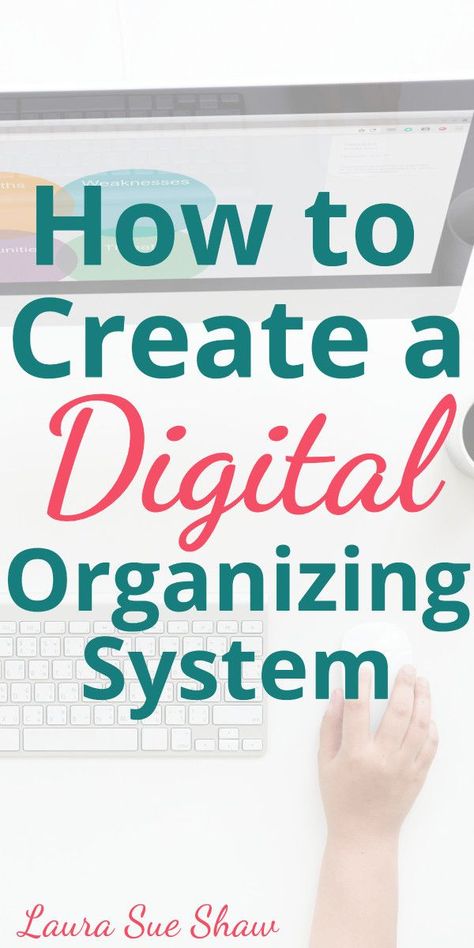 How to Create a Digital Organizing System | Finally get your digital life in order by learning how to create a digital organizing system. I'm sharing 4 simple steps you can use to get started today! Organize Computer Files, File Organization System, Digital File Organization, Digital Clutter, Life In Order, Digital Organization, Planner Pdf, Photo Organization, Organizing Systems