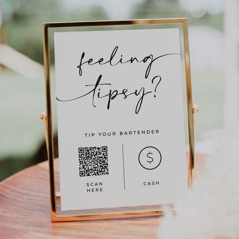 Tip The Bartender Sign, Bartending Tips, Mobile Cocktail Bar, Drink Ticket, Tip Jars, Modern Minimalist Wedding, Open Bar, Reception Signs, Bar Design Restaurant