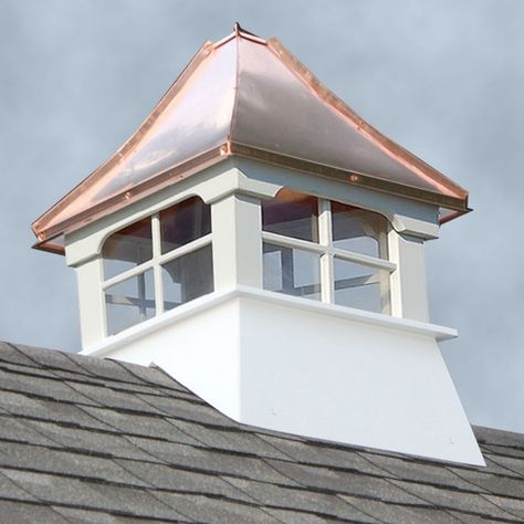 Accentua Rainier Cupola. Hayneedle.com $399 Paneled Windows, Vinyl Wood, Outdoor Thermometer, Copper Roof, Casas Coloniales, Garage Plans, Design Toscano, Garden Buildings, Shed Plans