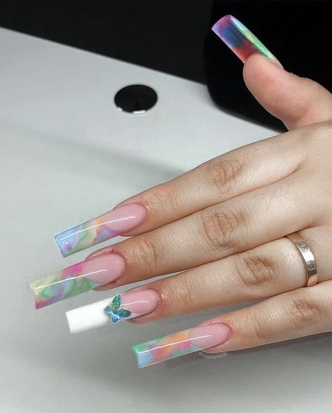 Summer Nail Inspiration, Long Acrylic Nail Designs, Cute Spring Nails, Drip Nails, Claw Nails, Classy Acrylic Nails, Bling Acrylic Nails, Acrylic Nails Coffin Short, Summer Acrylic Nails