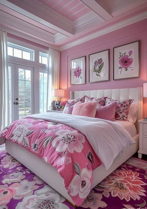 Pastel Cushions, Girly Items, Apartment Simple, Girly Apartments, Girly Apartment Decor, Pink Bedroom Decor, Cute Bedroom Ideas, Dekorasi Kamar Tidur, Pink Bedrooms