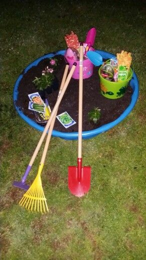 Easter Bunny brought kids' 1st garden and supplies. #Easter #garden #Easterbasket #kids #spring #easterbunny Turtle Planter, Unique Easter Baskets, Easter Crafts For Toddlers, Easter Basket Ideas, Easter Garden, Kids Easter Basket, Garden Basket, Unique Easter, Easter Basket Diy