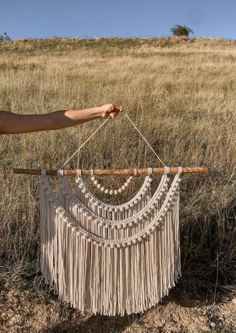 Rustic Macrame Inspiration, Macrame Wall Bedroom, Diy Wall Hanging Macrame, Woven Macrame, Farmhouse Macrame, Easy Large Macrame Wall Hanging Diy, Macrame Background, Etsy Macrame, Boho Hanging Decor