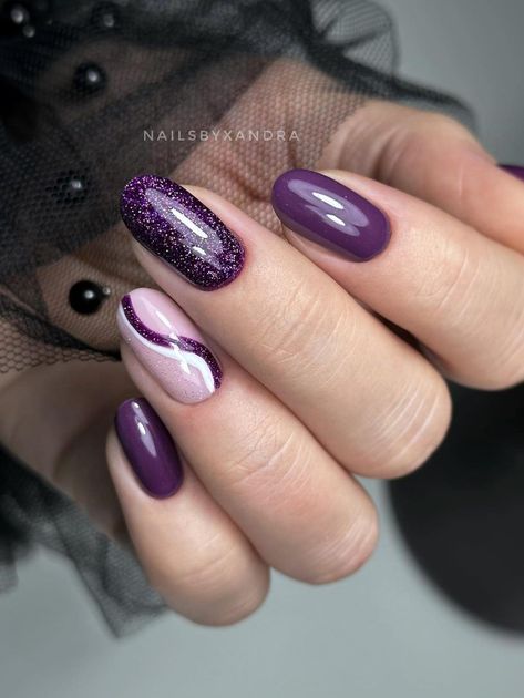 Bold and Beautiful: Purple Hair Ideas for Confident Women Stand Out in Style: Eye-Catching Purple Hair Ideas for Women Get Inspired: Celebrities Rocking Purple Hair Looks Express Yourself: Creative Purple Hair Ideas for Women Short Squoval Acrylic Nails Simple, Royal Purple Nails Design, Cute Dark Purple Nails, Dark Purple Acrylic Nails Design, Dark Purple Glitter Nails, Dark Purple Prom Nails, Dark Purple Nails With Design, Midnight Purple Nails, Dark Purple Nail Art