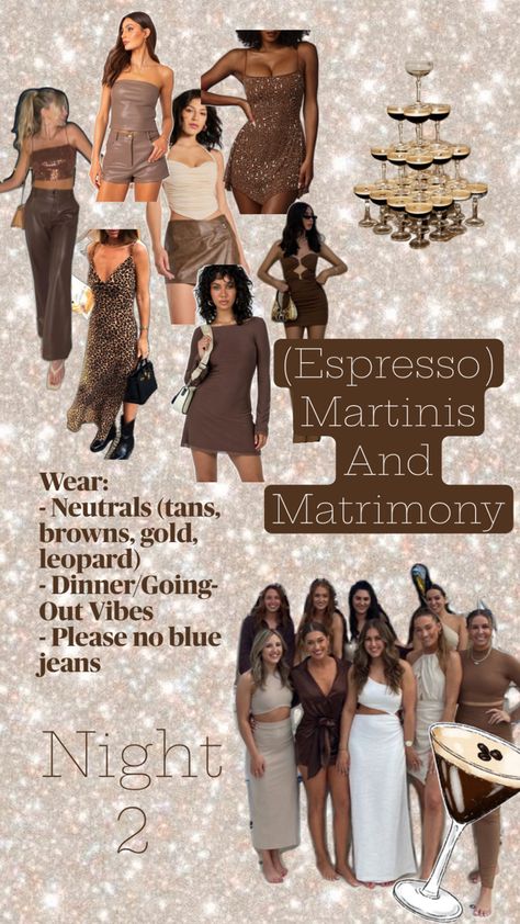 Bachelorette party outfit theme Bachelorette Party Outfit Themes, Bachelorette Outfit Themes, Martini Party, Miami Bachelorette Party, Bachelorette Inspo, Espresso Martinis, Hen Party Outfits, Bachelorette Bachelor Party, Bridal Theme