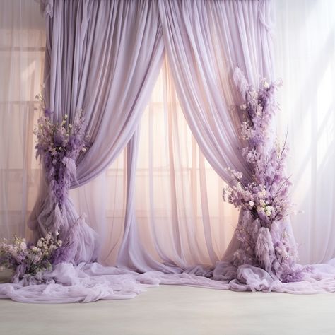 Midjourney Feed Lavender Curtains, Purple Backdrop, Boutique Window, Photoshoot Background, Wedding Draping, Event Balloons, Photoshoot Backdrops, Quinceanera Decorations, Purple Birthday