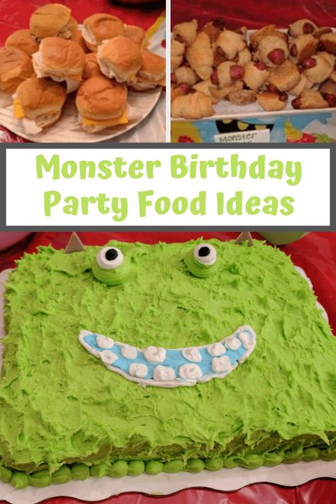 Monster Birthday Party Food, Monster Themed Food, Monster Party Food, 1st Birthday Party Bags, Shared Birthday Parties, Monster Snacks, 1st Birthday Foods, Birthday Party Food Ideas, Monster Birthday Cakes