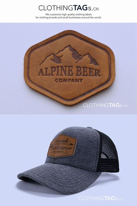 Leather Patch Ideas, Leather Logo Ideas, Hat Design Ideas, Trucker Hats For Women, Sl Logo, Logo Technology, Custom Leather Work, Leather Clothing, Leather Label