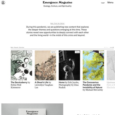 Emergence Magazine | Are.na Emergence Magazine, Ecology, Spirituality, Magazine