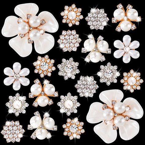 PRICES MAY VARY. Package Included: You will get 20pcs flower pear buttons with 10 styles, each style has 2pcs, assorted styles allow you to fully enjoy DIY fun and meet various DIY crafts needs or replacement. Premium Buttons: These flower pear buttons are made of high-quality faux peal and rhinestone, which looks exquisite and elegant. It is not easy to break or damage. Easy to sew and perfect for wedding decorations and more. Perfect Size: These vintage pearl brooches for women are approx 0.6- Flower Shaped Wedding Brooches, Luxury Flower Shaped Formal Brooches, Ornate Flower Shaped Wedding Brooches, Diy Clothes Bag, Vintage Pearl Brooch, Luxury Flower-shaped Brooch For Formal Occasions, Vintage Flower-shaped Pearl Jewelry, Anniversary Dress, Women Diy