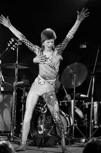 David Bowie performed for the last time as Ziggy Stardust at the Marquee club during a three night filming sesion of 'The 1980 Floor Show' for the American NBC TV late night show in London, Oct 1973. Limited Edition Silver Gelatin Signed and Numbered 12" x 16" / 16" x 20" / 20" x 24" 20" x 30" / 24" x 34" / 30" x 40" 40" x 60" / 48" x 72" For questions or prices please contact us at info@igifa.com Angela Bowie, Duncan Jones, Spiders From Mars, David Bowie Starman, Terry O Neill, Bowie Starman, David Bowie Ziggy, Live Aid, Man Who Fell To Earth