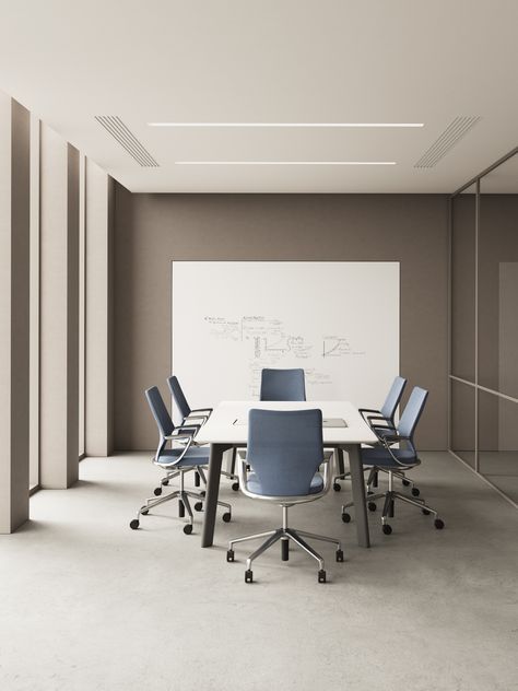 Office Room Interior Design, Neutral Chair, Minimal Office Design, Board Room Design, Meeting Room Design Office, Small Meeting Room, Office Neutral, Meeting Room Design, Meeting Room Table