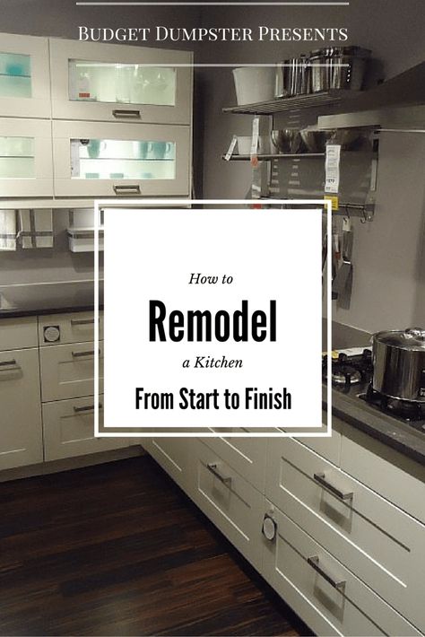 Kitchen Remodeling from start to finish: Follow our step-by-step guide to both DIY & professional kitchen remodels and learn what you can expect over the course of your project. Kitchen On Budget, Cost Of Kitchen Remodel, 12x12 Kitchen, Kitchen Remodel Cost Estimator, 10x10 Kitchen, Roll Off Dumpster, Ikea Kitchen Remodel, Dumpster Rental, Kitchen Remodel Cost