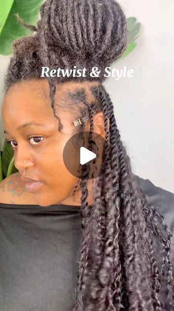 Sharmel Lynnette 🤍🦋 on Instagram: "Retwist & Style: If you’re looking to get that boho braids look with your locs, this is the one right here. These boho twists came out so cute, I’m ready to run this style back already lol.
•
•
•
#snatchedbysharmel #locs #locextensions #boholocs #retwist #starterlocs #twostrandtwiststarterlocs #bohotwists #locblogger #sisterlocs #loclivin #locstyles #locstylesforwomen #retwist #explorepage #bohobraids  #locinspo  #hairinspiration #bayarea #blackbombshells #protectivestyles #naturalhair  #goddesslocs #softlocs #locmaintenance #loclife #healthylocs #thicklocs #womenwithlocs #viralhairstyle" Boho Twist Over Locs, Passion Twists On Locs, Boho Locs Over Locs, Two Strand Twist Loc Hairstyles, Boho Twists Over Locs, Loc Styles In Between Retwist, Boho Braids Over Locs, Loc Styles When You Need A Retwist, Loc Twists