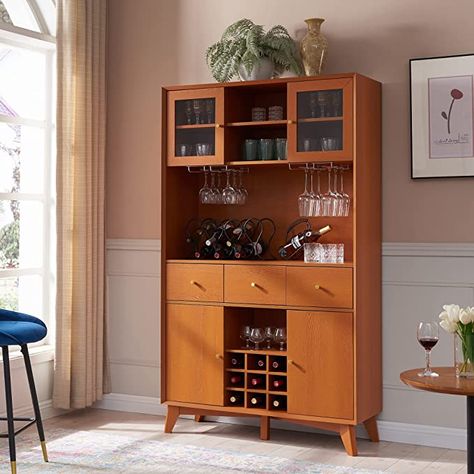 Liquor Sideboard Bar Ideas, Bar Cabinets For Home Modern, Tall Buffet Cabinet, Tall Bar Cabinets For Home, Mid Century Storage Cabinet, Living Room Coffee Bar, Mid Century Modern Bar Cabinet, Home Coffee Bar Ideas Small Spaces, Mid Century Modern Coffee Bar