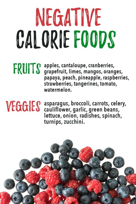 List of negative calorie foods. What negative calorie foods are, but also a list of fruits and veggies that are considered negative calorie foods for weight loss. #weightloss #healthyeating #healthyfood #fatburning Low Calorie High Nutrient Foods, Low Calorie Fruits And Vegetables, Fruit And Veggies Diet, Fruits And Veggies Diet, Satiety Foods, Fruit And Veggie Diet, Negative Calorie Foods List, Veggies List, Low Calorie Fruit