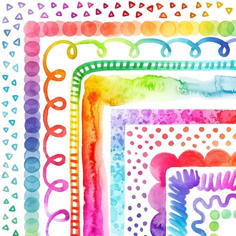 Rainbow Watercolor Borders Ombre Rainbow BLEND Watercolor | Etsy Blend Watercolor, Watercolor Borders, Watercolor Classroom, Diy Classroom Decorations, Watercolor Border, Frames Png, Border Clipart, Rainbow Clipart, Rainbow Watercolor