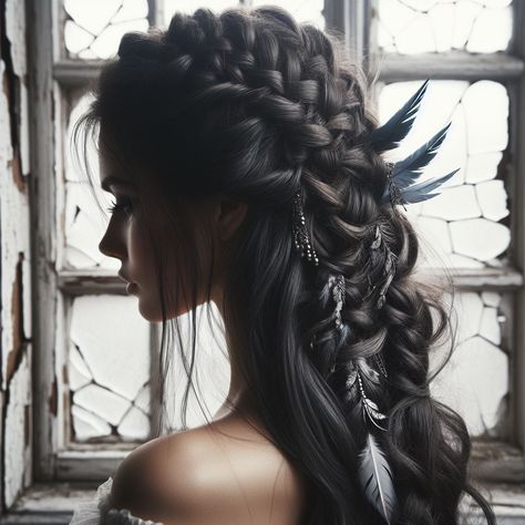 Hair Braids, Forest Fairy, 3d Art, Braided Hairstyles, Feathers, Braids, Forest, Hair, Pins