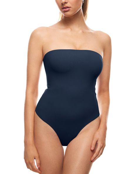 PRICES MAY VARY. Natrelax Collection - Crafted from soft and elastic fabrics, offering a second-skin feel and a smoothing effect, ensuring ultimate comfort Non-Slip strapless design provides a tight fit without slipping Double-layer fabric for not see-through and supportive fit. You can wear it even without a bra 4-way stretch fabric and bodycon design create a figure-hugging fit Thong-cut bottom for seamless wear, snap closures for easy on/off Perfect casual bodysuit for everyday wear, going ou Strapless Bodysuit, Casual Bodysuit, 4 Way Stretch Fabric, Second Skin, Tube Top, Leotards, Shoes Jewelry, Stretch Fabric, Off The Shoulder