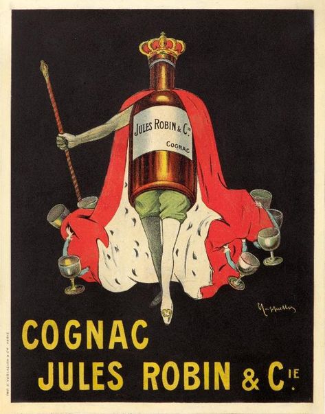 Cognac Jules Robin Vintage Poster (artist: Cappiello, Leonetto) France c. 1910 (Art Prints, Wood & M Vintage Alcohol Posters, Alcohol Posters, Vintage Alcohol, Poster Artist, Advertising Posters, Wine Poster, Art Mat, Clock Gift, Madison Avenue