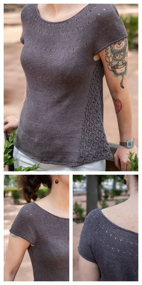 Knit Shirt Pattern, Knit Top Pattern Free, Knit Tank Top Pattern, Free Knitting Patterns For Women, Ladies Cardigan Knitting Patterns, Ladies Knitting Patterns, Sweater Designs, Summer Knitting Patterns, Knit Top Patterns