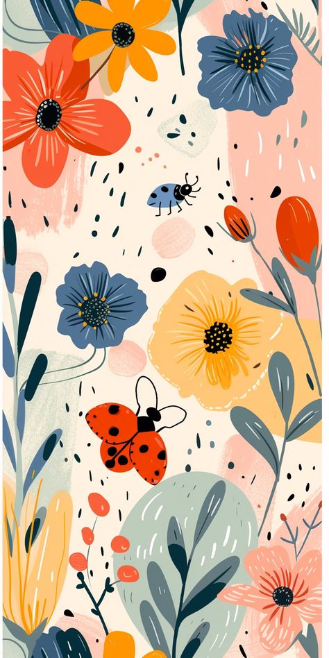 Spring Screen Savers Wallpapers, Cute Spring Phone Wallpapers, May Background Wallpapers, Hd Wallpaper Illustration, Spring Prints Pattern, Spring Phone Wallpapers, Spring Phone Wallpaper, Illustrated Wallpaper, Macbook Wallpaper High Quality